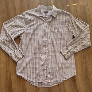 Van Heusen Men's Red and Blue Plaid Shirt